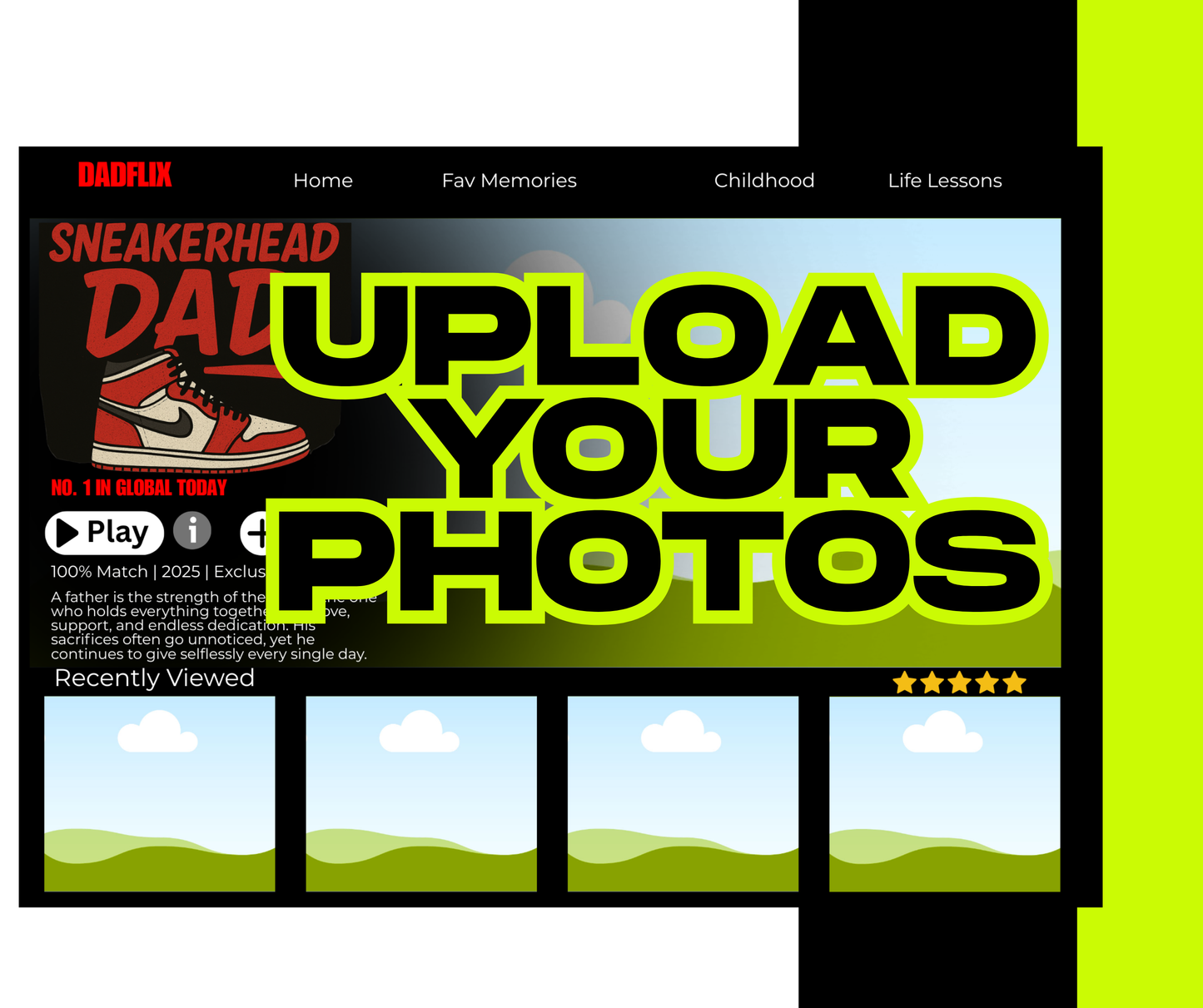Sneaker Dad custom photo glass