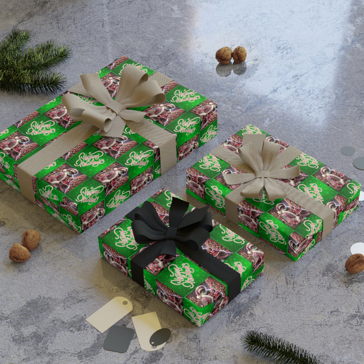 Santa in Blush Custom Gift Wrapping Paper Rolls, 1pc