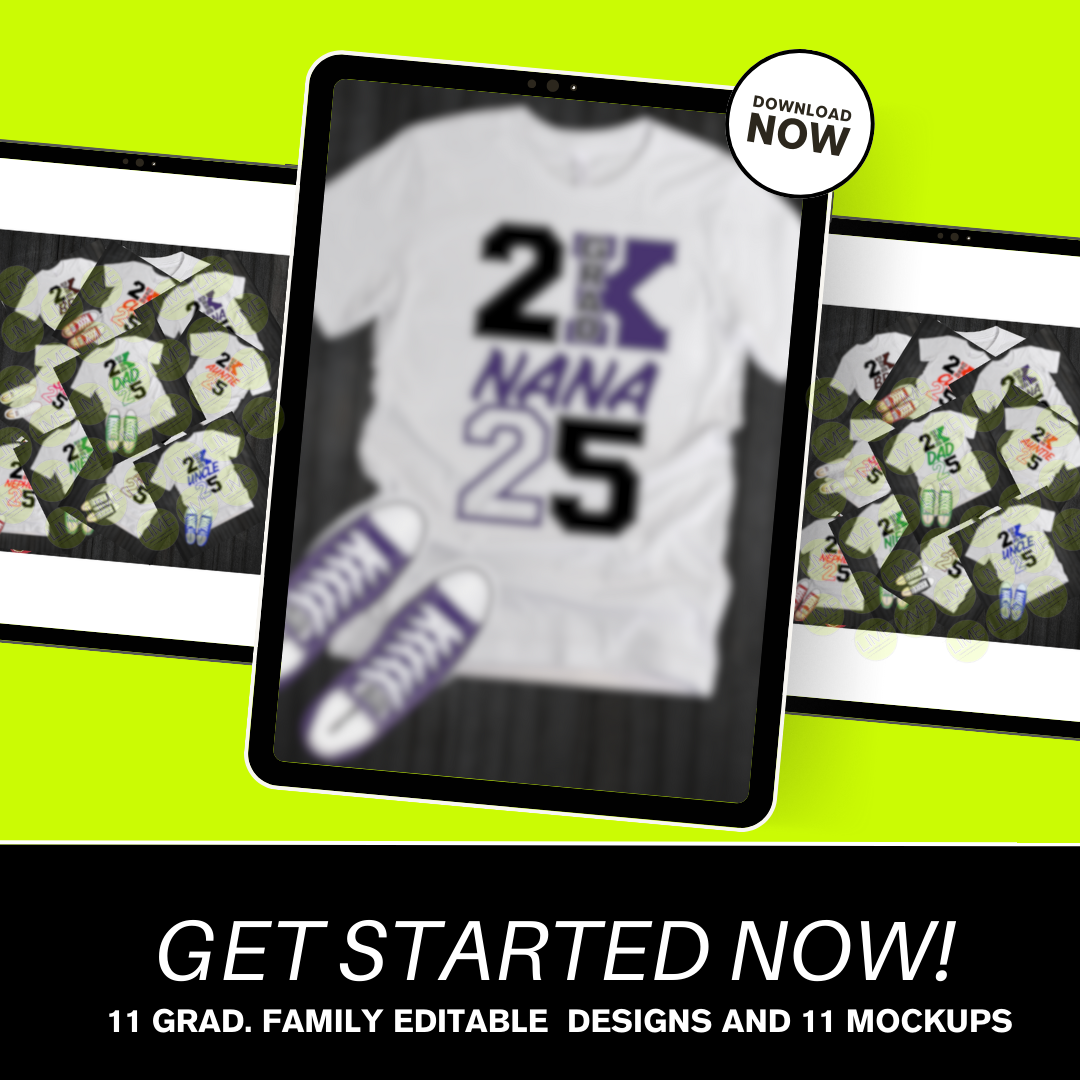 Graduation Family Editable Digital T-Shirt Bundle and Mockup