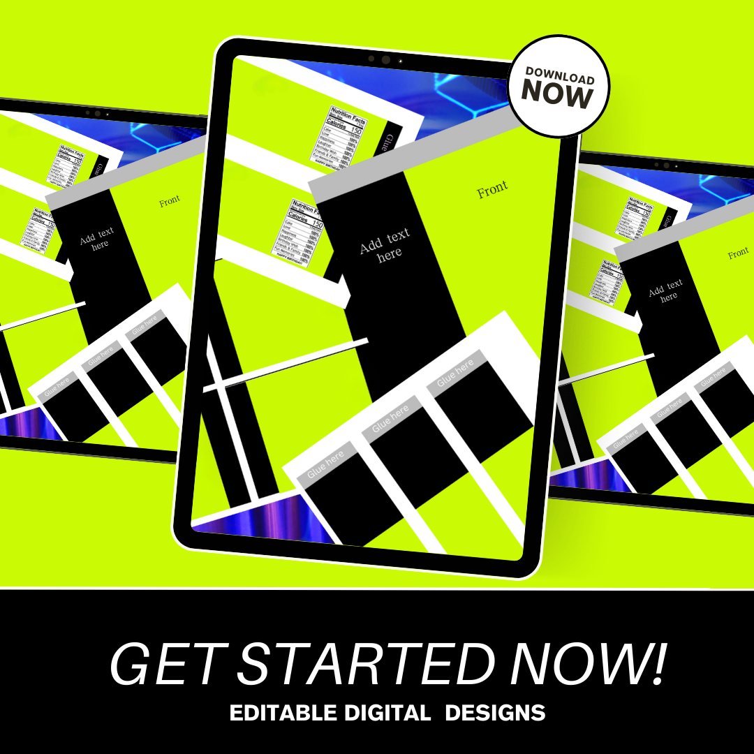 Party Favor Blank Editable Digital Template Bundle