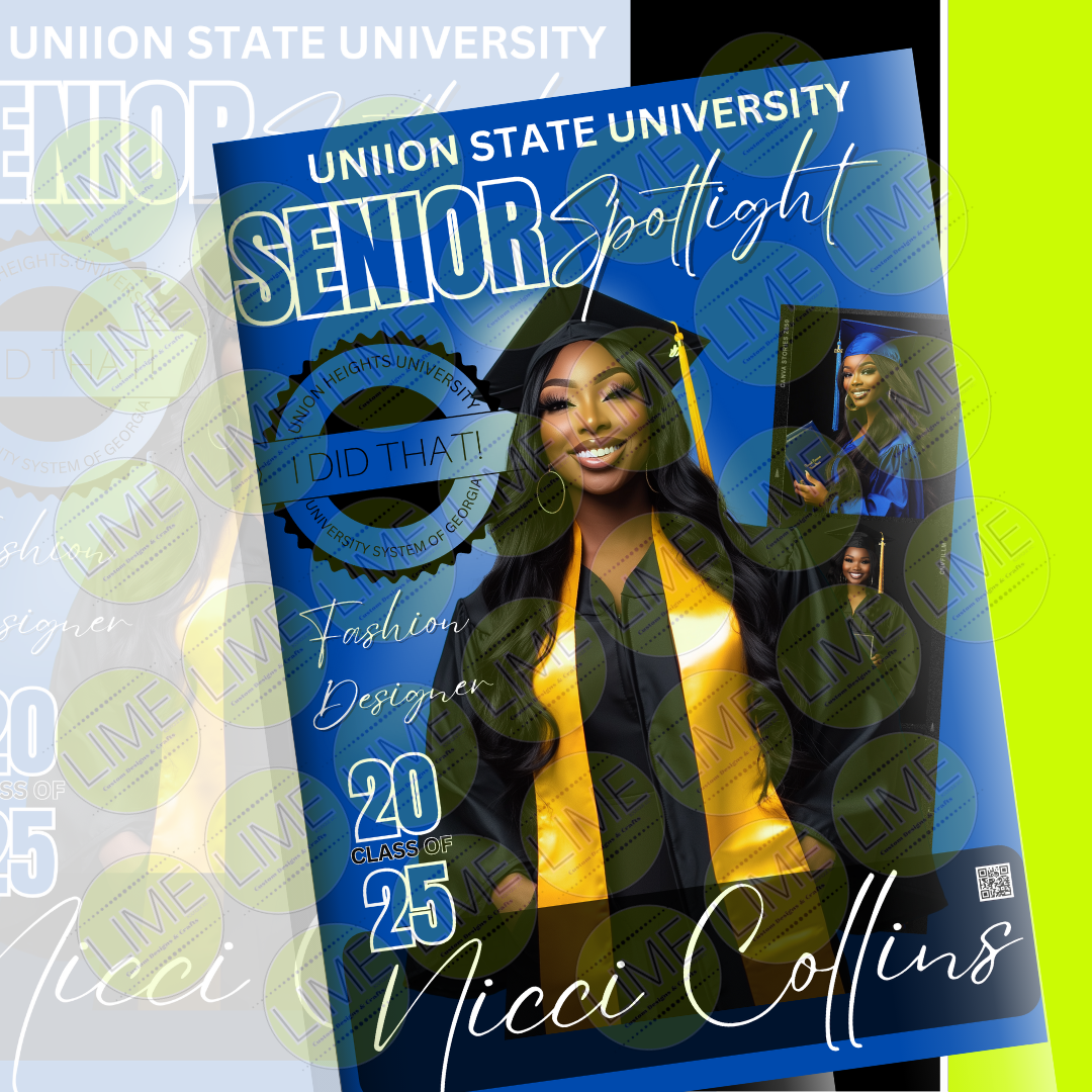 Graduation Magazine Editable Digital Cover Template