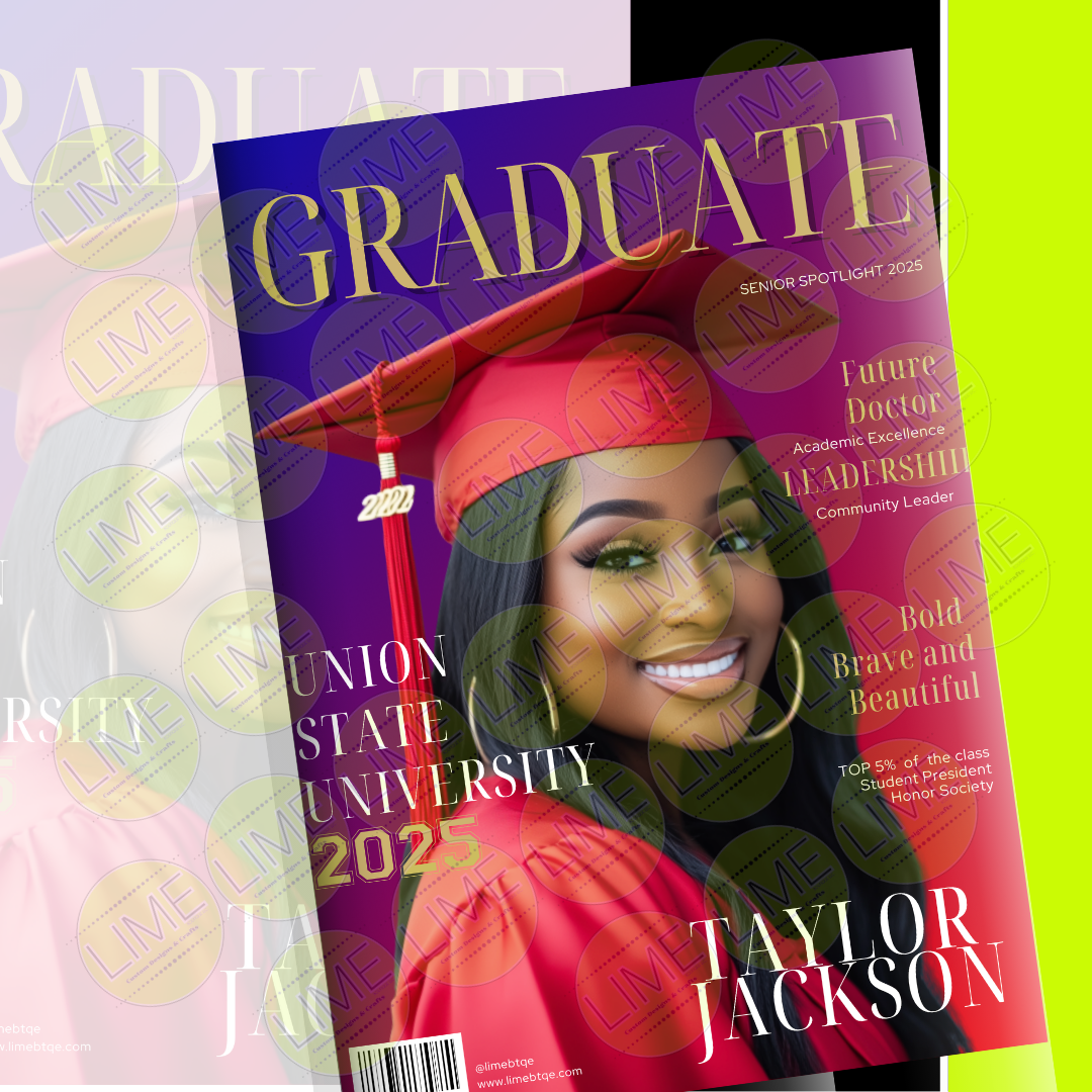 Magazine Red Cover Editable Digital Template