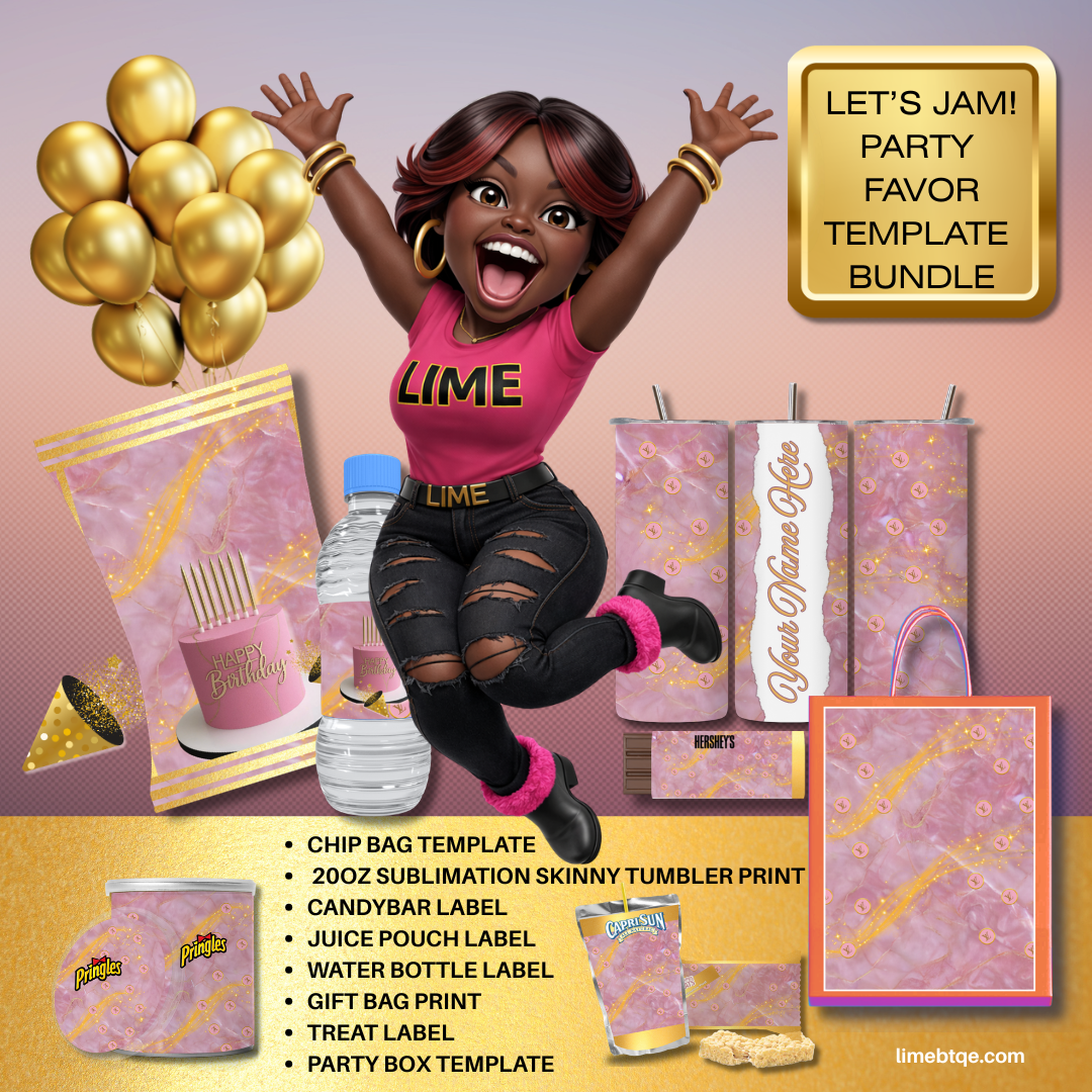 LET'S JAM! Party Favor Template Bundle
