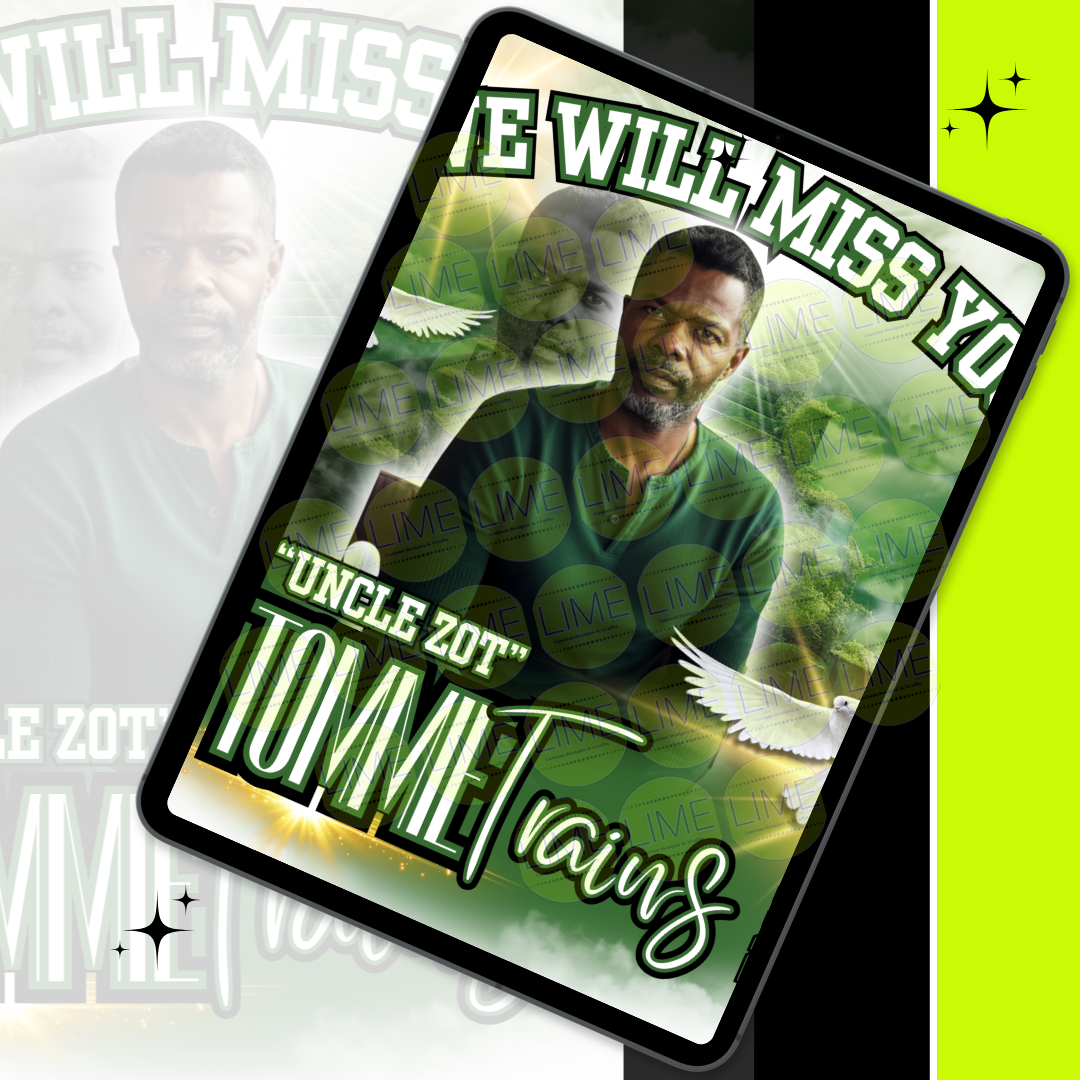 Single Green Memorial Editable Digital