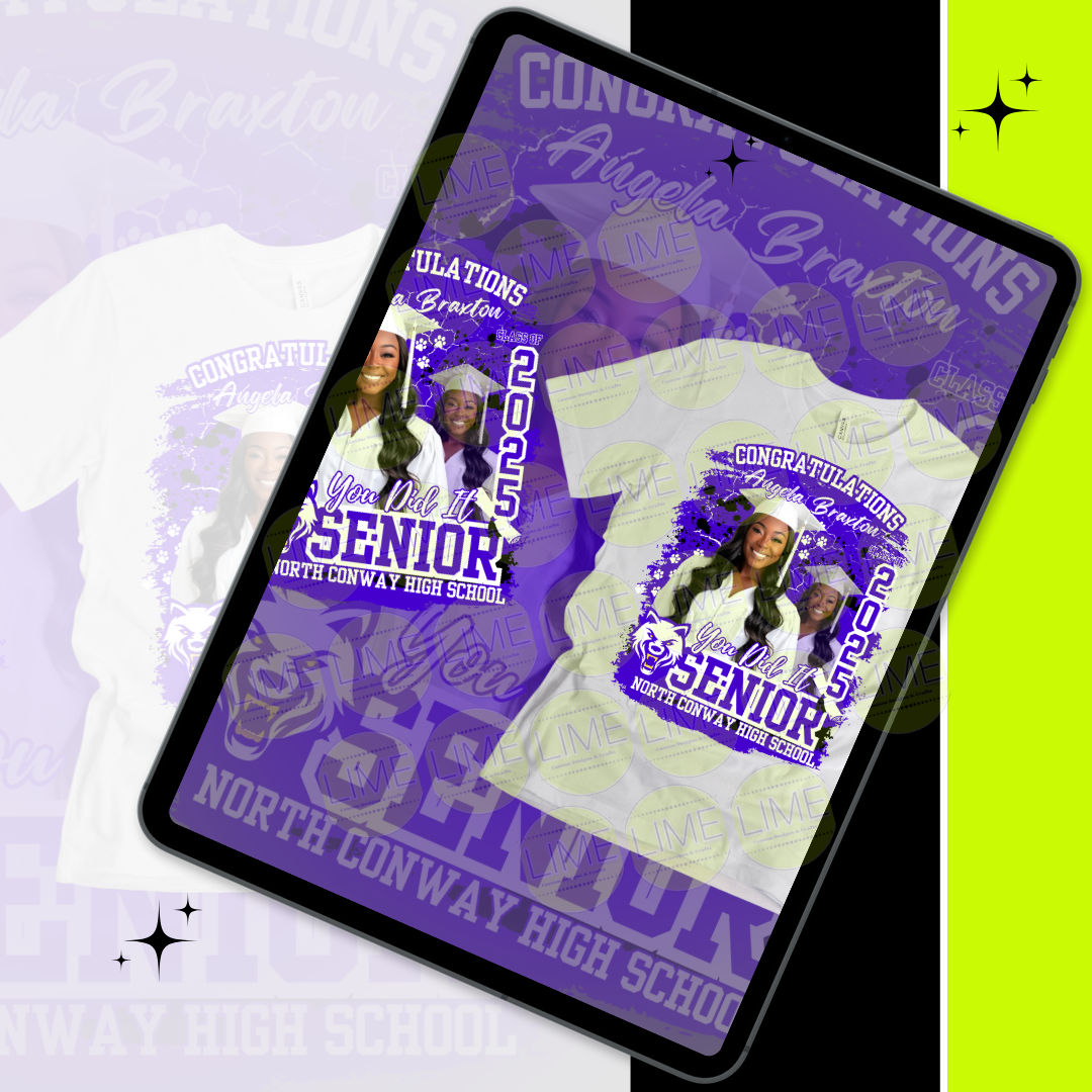 Purple Graduate T-Shirt Editable Digital Product