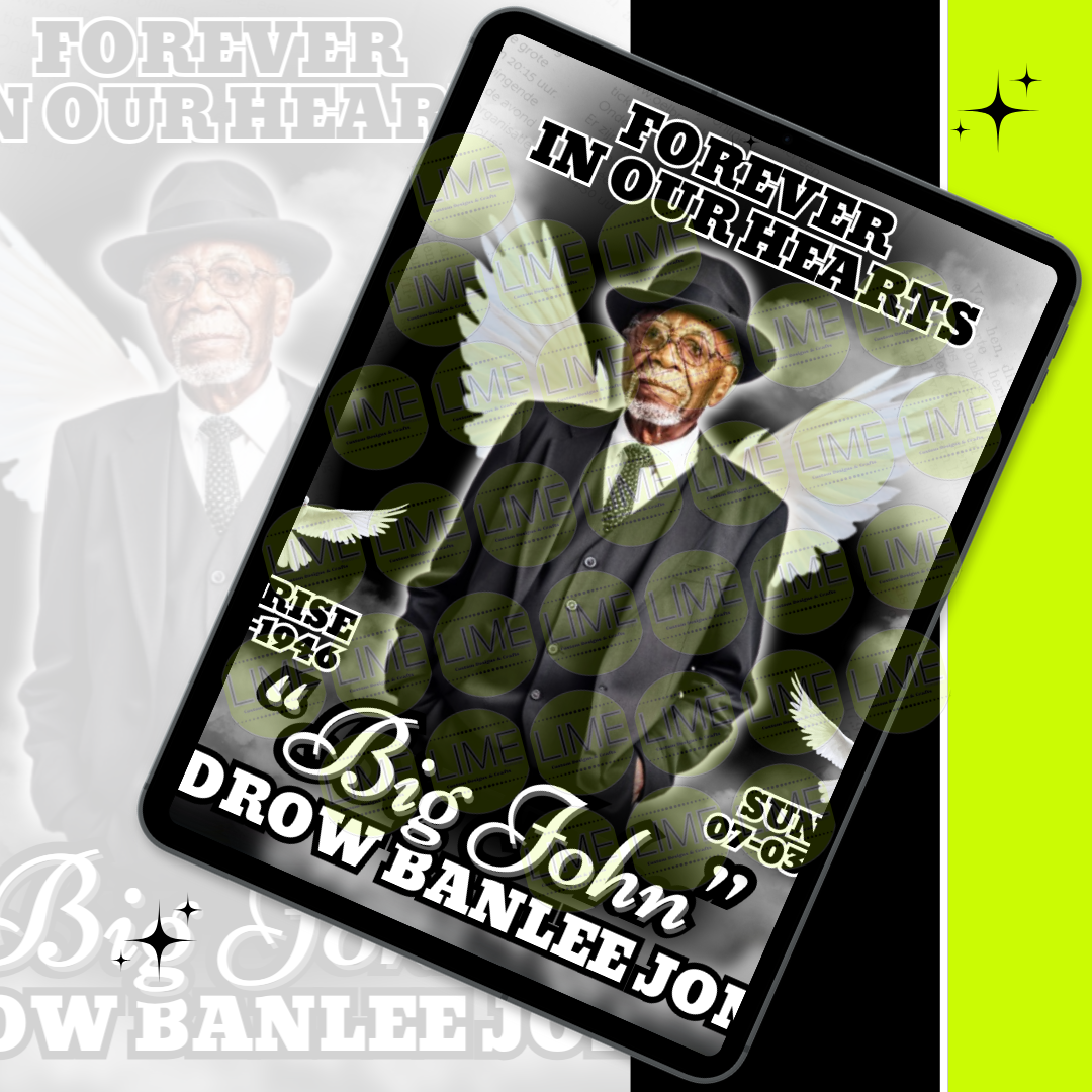 Single Black Memorial Editable Digital Product