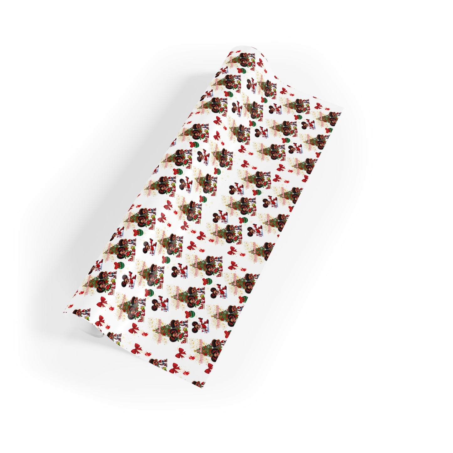 Happy Holiday Custom Gift Wrapping Paper Rolls, 1pc