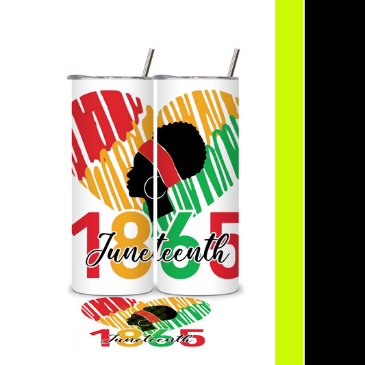 Heart & 'Fro Juneteenth Tumbler
