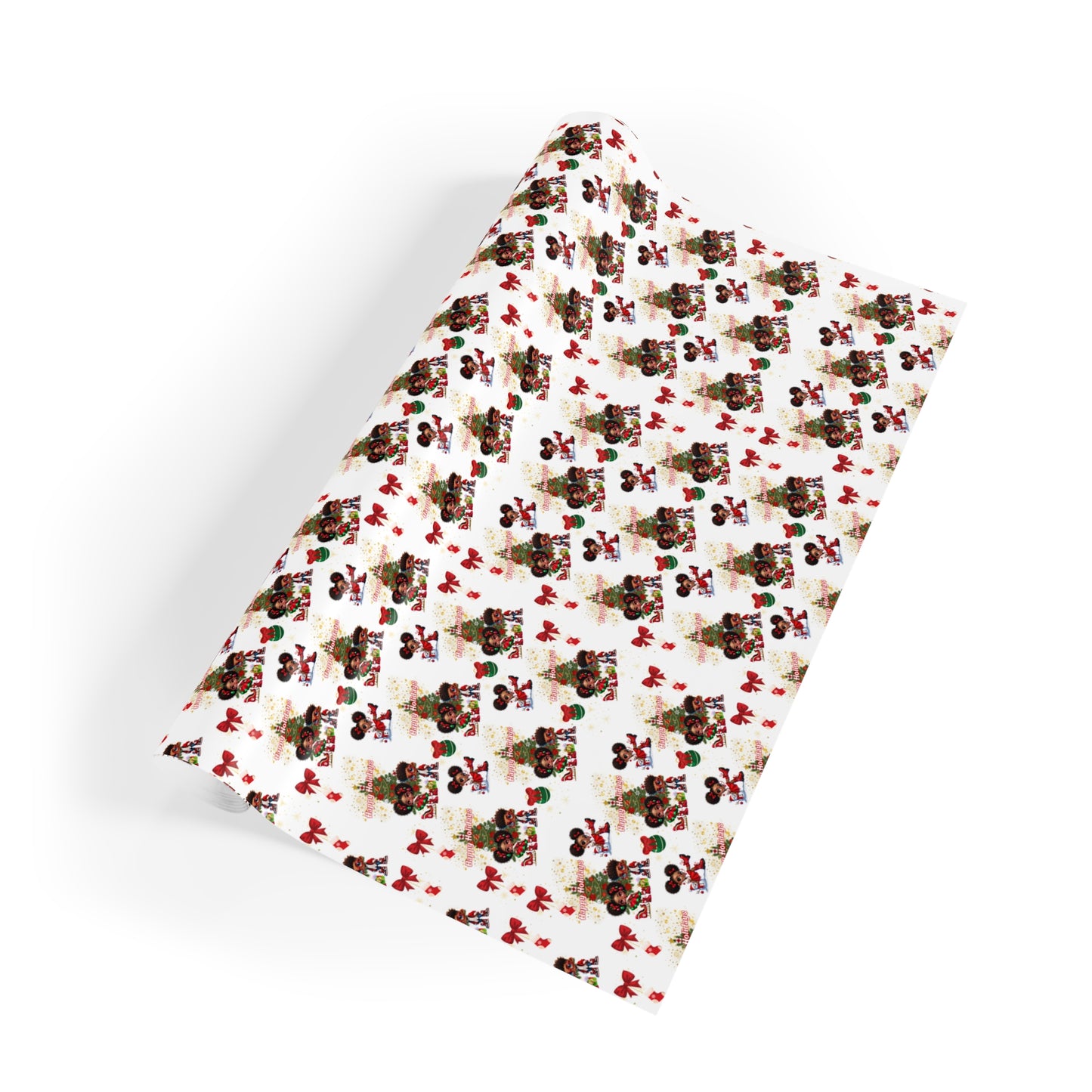 Happy Holiday Custom Gift Wrapping Paper Rolls, 1pc