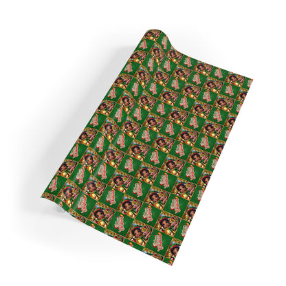 Merry Elf Custom Design Gift Wrapping Paper Rolls, 1pc