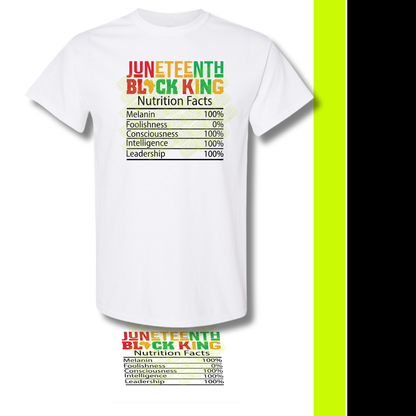 Camiseta con datos nutricionales de Juneteenth