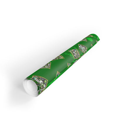 Luxurious in Lime Santa Custom Gift Wrapping Paper Rolls, 1pc