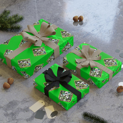 Luxurious in Lime Santa Custom Gift Wrapping Paper Rolls, 1pc