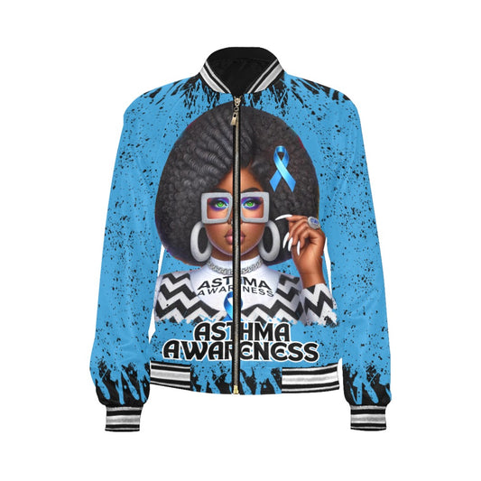 Asthma Awareness All Over Print Bomber Jacket for Women