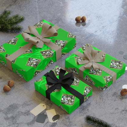 Luxurious in Lime Santa Custom Gift Wrapping Paper Rolls, 1pc