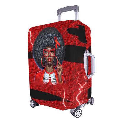 Sickle Cell Awareness Black  Luggage Cover/Large 26"-28"