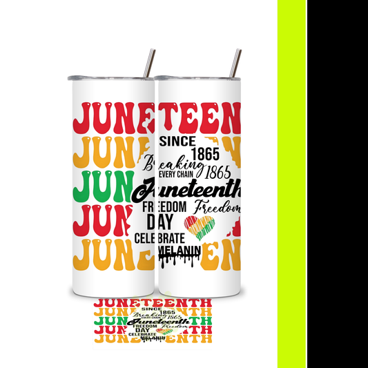 Afro Juneteenth- Tumbler