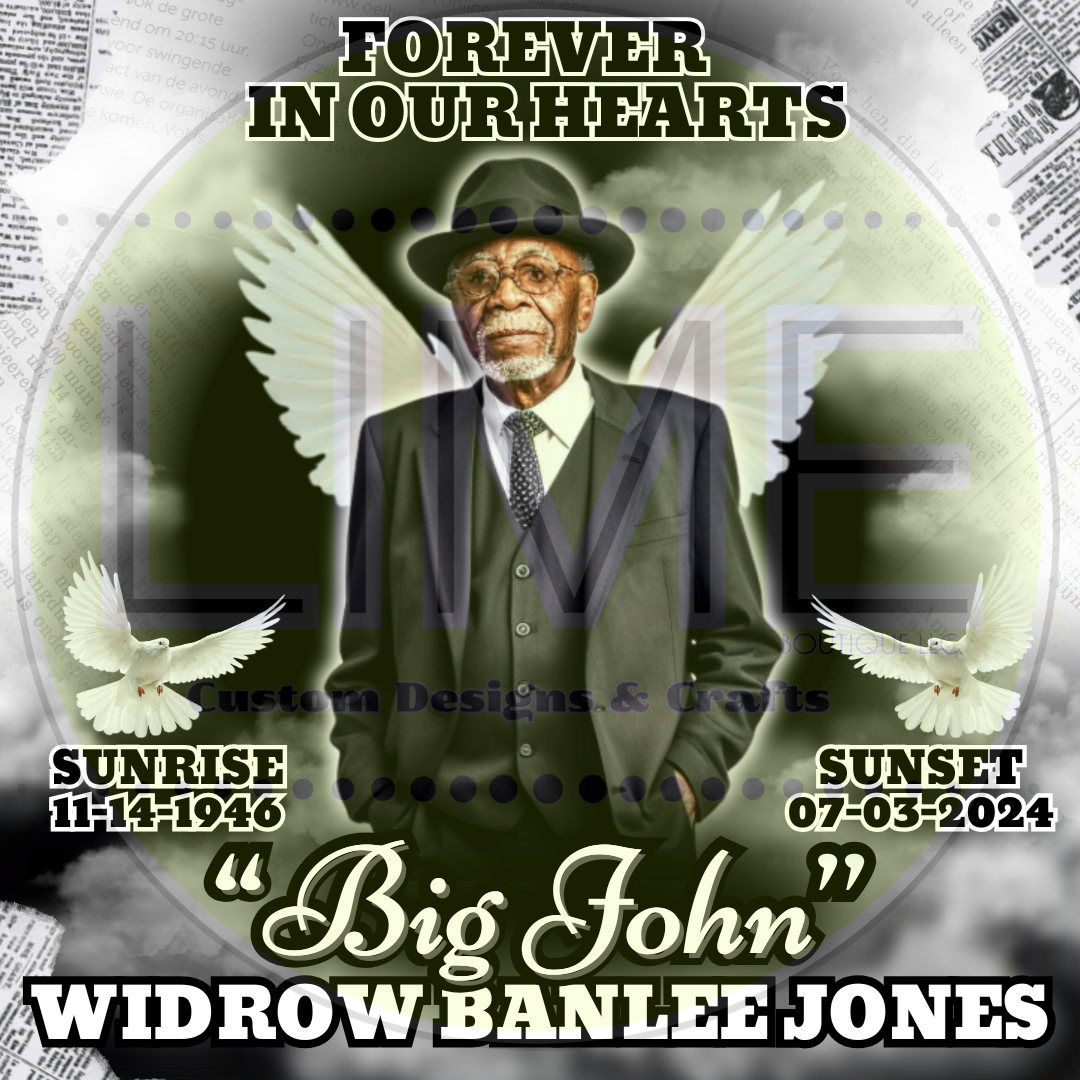 Single Black Memorial Editable Digital Product