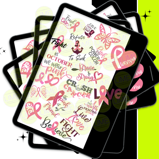 Breast Cancer Awareness 22 PNG Design Bundle