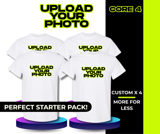 Core 4: Custom Shirt Bundle – 4 Logo Tees for Your Team or Brand