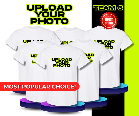 Team 6: Small Business Custom T-Shirt Pack – 6 Logo Tees for Your Brand