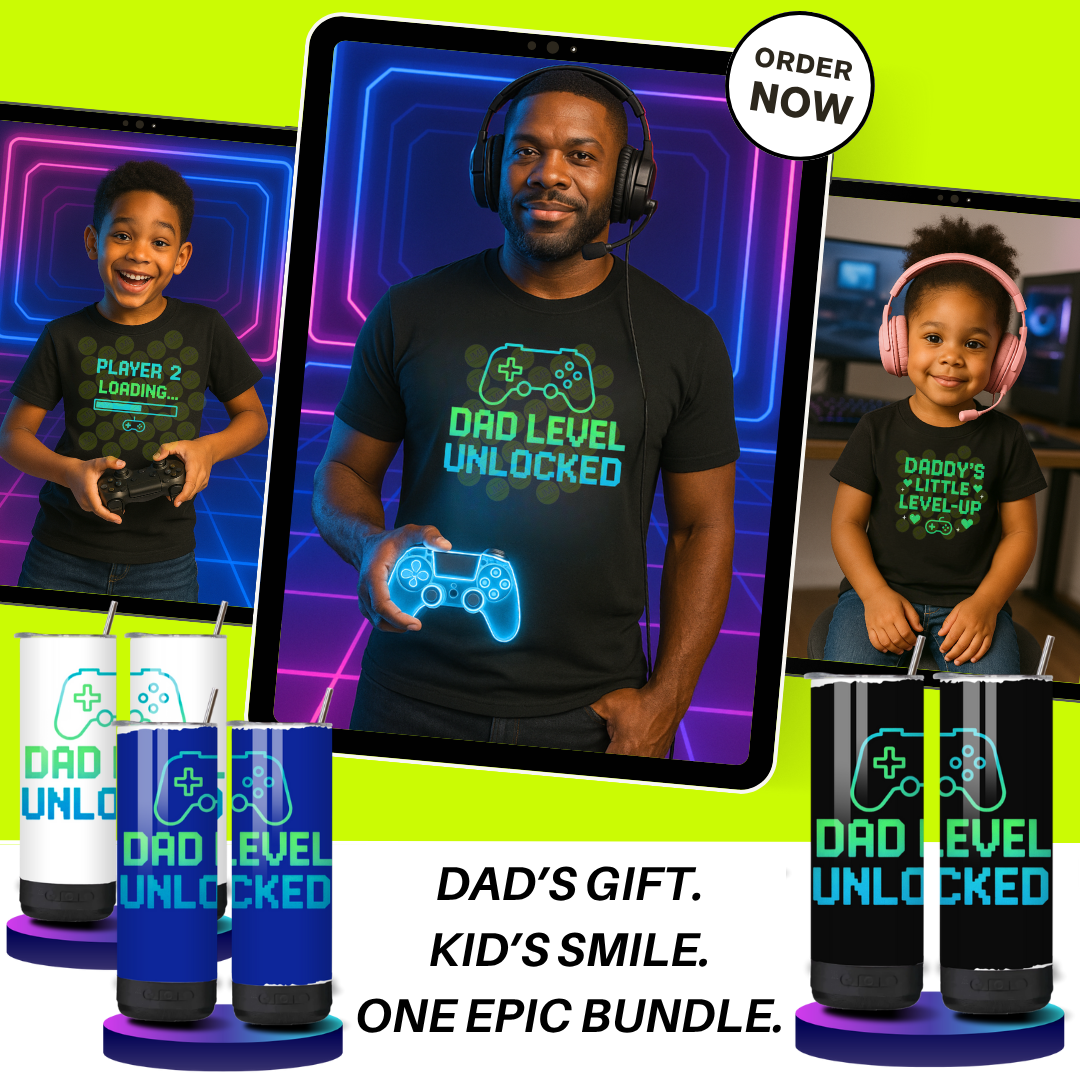 Dad Level Unlocked -  Daddy and Me Bundle