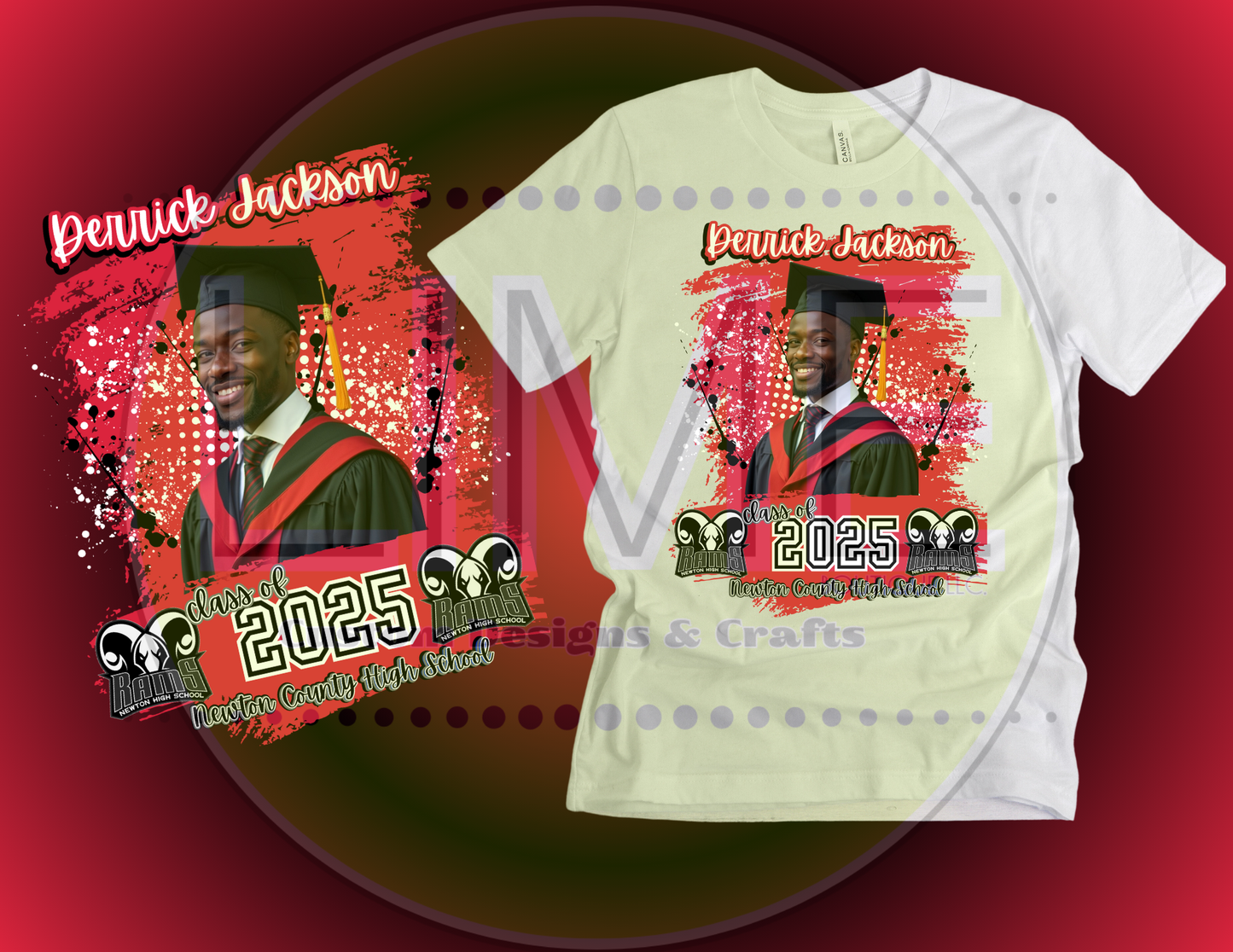 Single Red Graduate Editable Digital Product