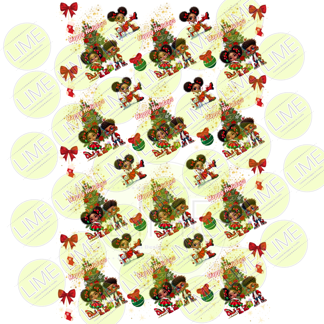 Happy Holiday Custom Gift Wrapping Paper Rolls, 1pc