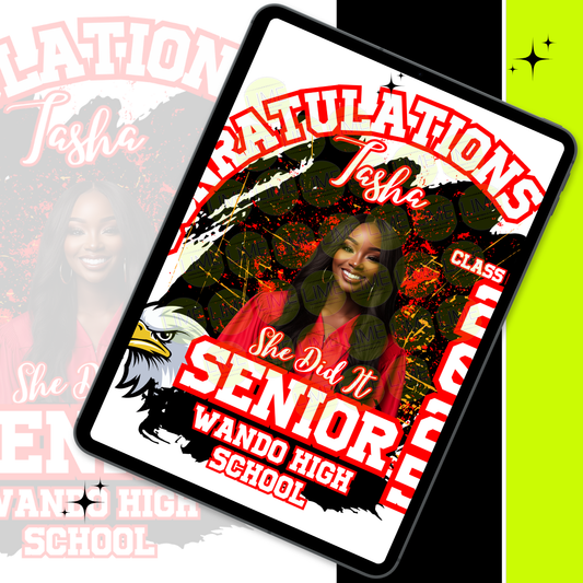 Single Grad. Editable Digital Template
