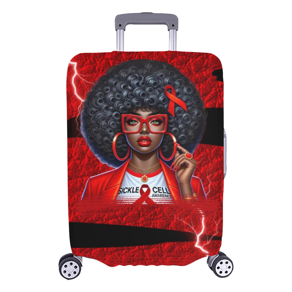 Sickle Cell Awareness Black  Luggage Cover/Large 26"-28"