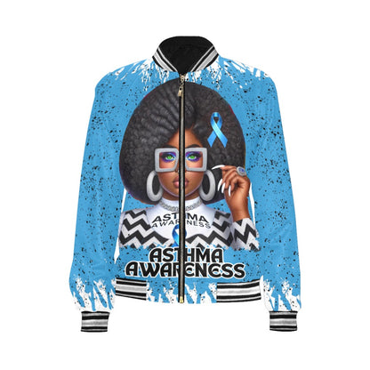 Asthma Awareness All Over Print Bomber Jacket for Women