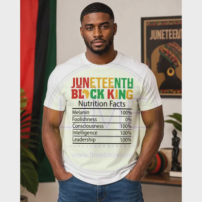 Camiseta con datos nutricionales de Juneteenth