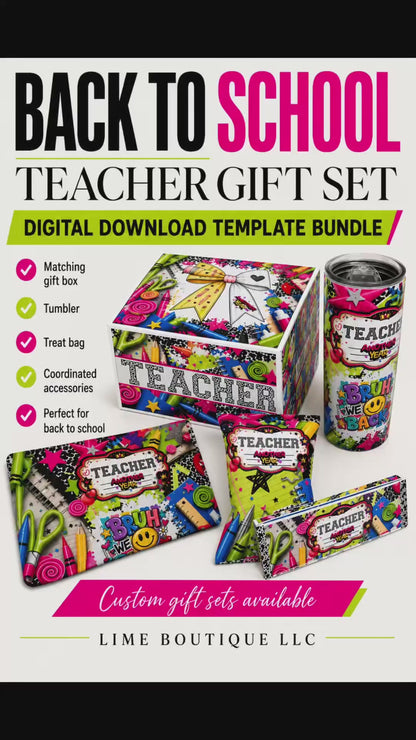 Teacher Digital Download Gift Set Template Bundle